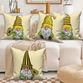 thumbnail image 1 of Dashan Yellow Throw Pillow Covers 16X16 Set of 4, Cute Gnomes Couch Cushion Pillowcases for Sofa Bedroom Home Decor, 1 of 6