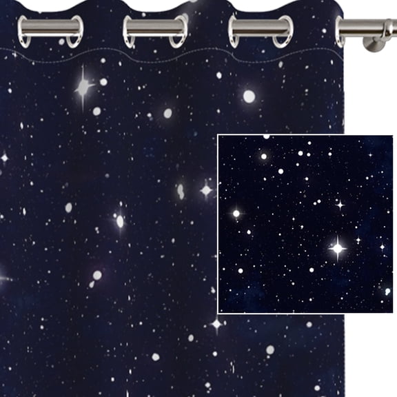 Dashan Galaxy Blackout Curtains for Boys Bedroom,Space Starry Night Sky Grommet Darkening Drapes 42x63 Inch,2 Panels