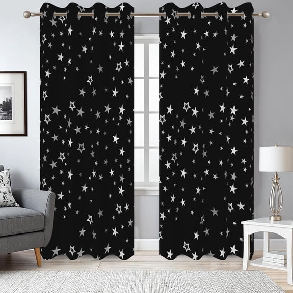 Dashan Galaxy Starry Sky Blackout Curtains,Space Themed Darkening Drapes for Bedroom Boys Room,52x84 Inch,2 Panels