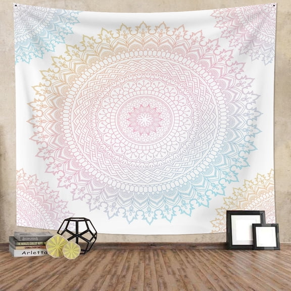 Dashan Pink Mandala Tapestry Wall Hanging,Indian Hippie Bohemian Tapestries for College Dorm Living Room 50x40 Inches