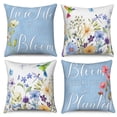 thumbnail image 1 of Dashan Spring Blue Throw Pillow Covers 18x18 Set of 4,Floral Butterfly Decorative Pillow Cases for Bedroom Sofa Couch, 1 of 6