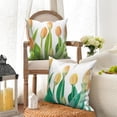 thumbnail image 1 of Dashan Spring Floral Throw Pillow Covers 18x18 Set of 2,Yellow Tulip Decorative Pillow Cases for Bedroom Sofa Couch, 1 of 6