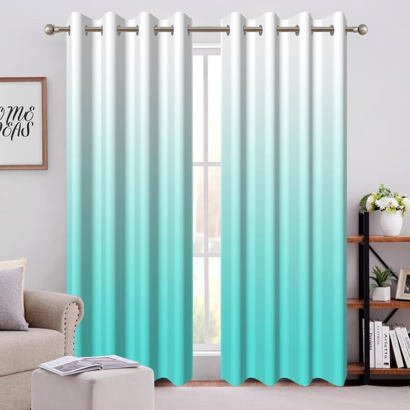 Dashan Teal Blackout Curtains for Living Room,Turquoise Grommet Room Darkening Drapes for Bedroom (52Wx84L,2 Panels)