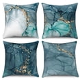 thumbnail image 1 of Dashan Teal Marble Throw Pillow Covers 20x20 Set of 4,Turquoise Pillow Cases for Bedroom Sofa Couch, 1 of 6