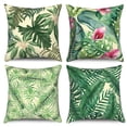 thumbnail image 1 of Dashan Tropical Leaves Throw Pillow Covers 20x20 Set of 4,Green Palm Leaf Decorative Pillow Cases for Bedroom Sofa Couch, 1 of 6
