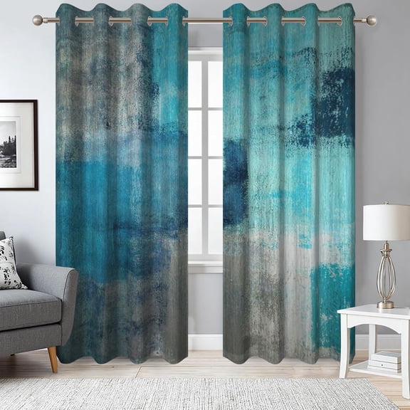 Dashan Turquoise Blackout Curtains for Living Room,Light Blocking Thermal Insulated Window Drapes,52x96 Inch,Set of 2