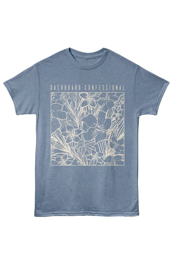 Dashboard Confessional Floral Men's T Shirt (IndigoHeather, AdultM)