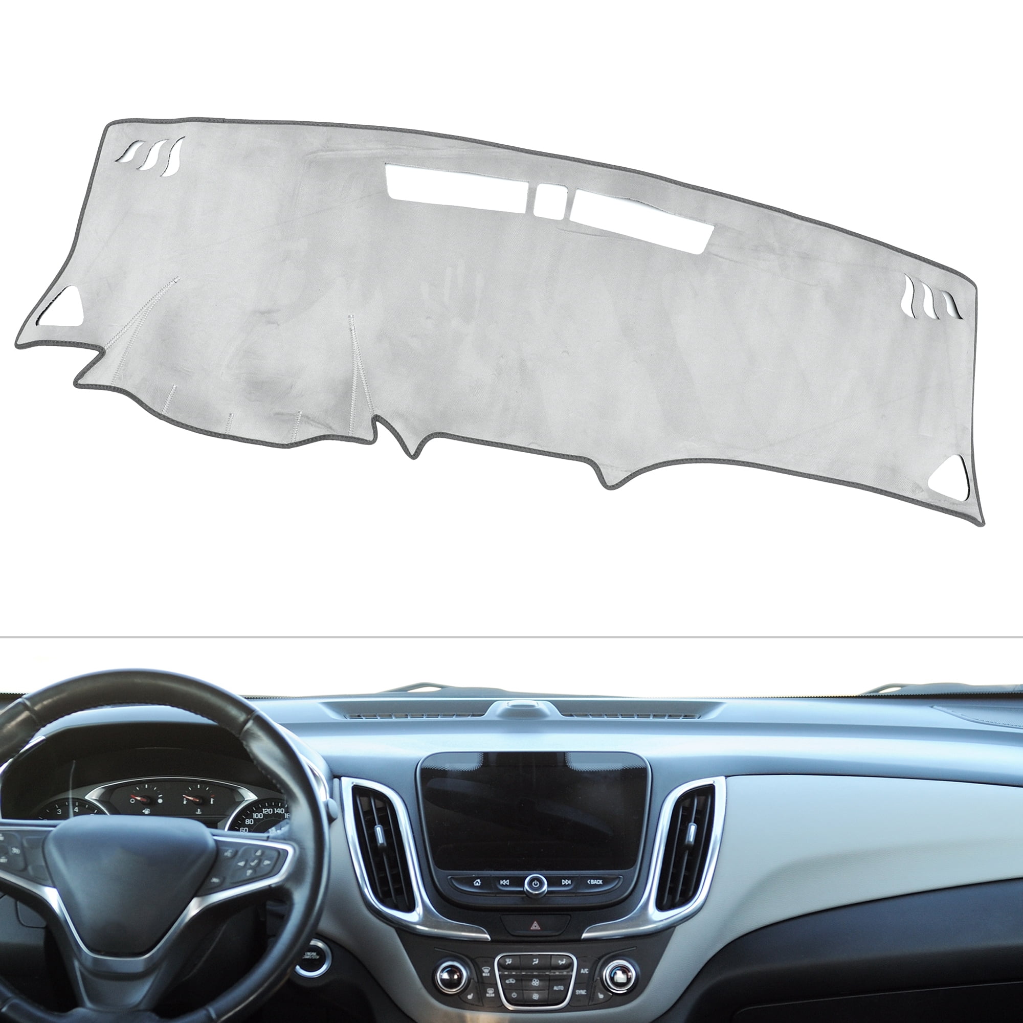 Dashboard Cover Anti-Slip/Anti Dust Dash Cover Mat Carpet for Chevrolet Equinox SUV 2018-2020 Flannel Gray