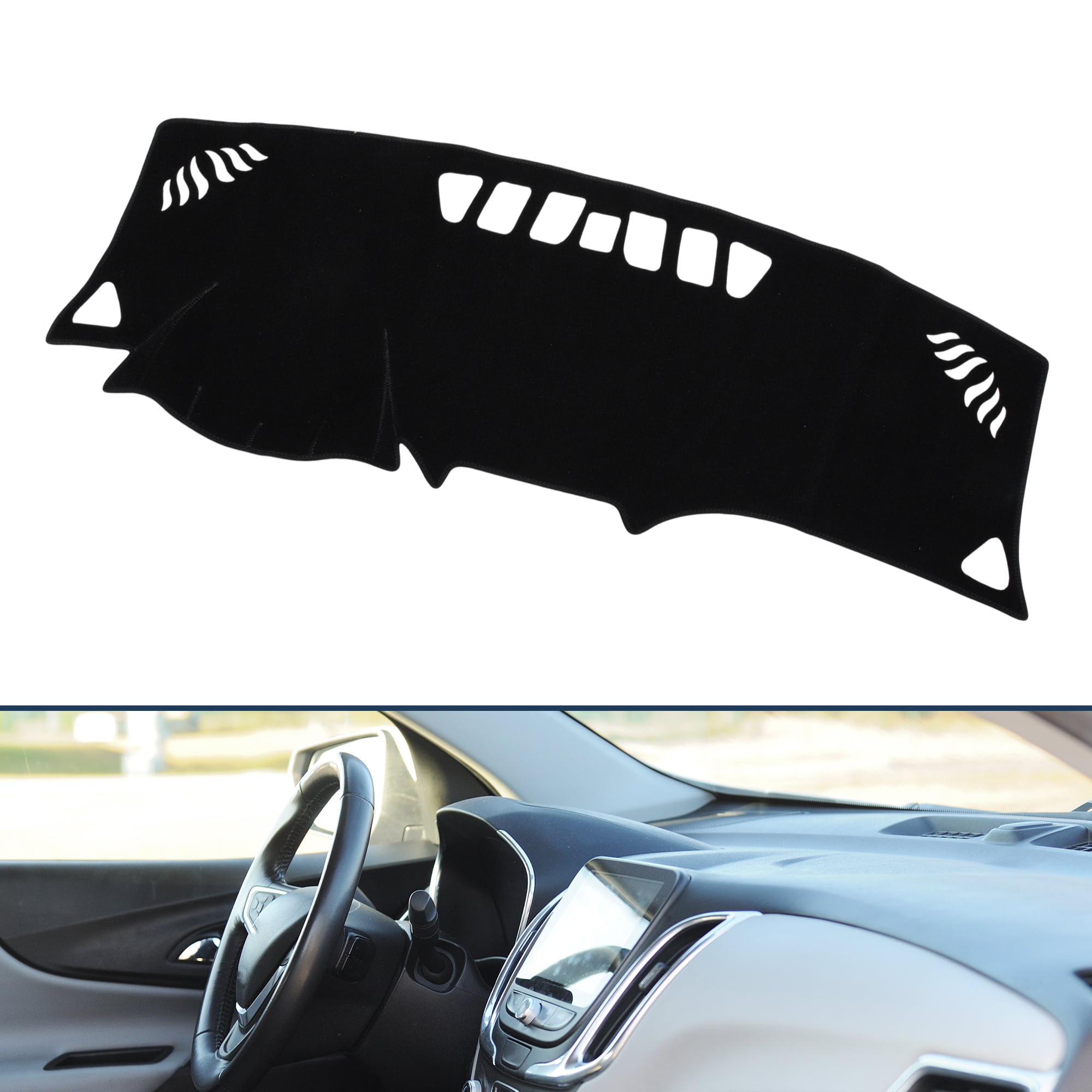 Dashboard Cover Dash Cover Mat Carpet for Chevy Equinox 2018-2022 Polyester Black