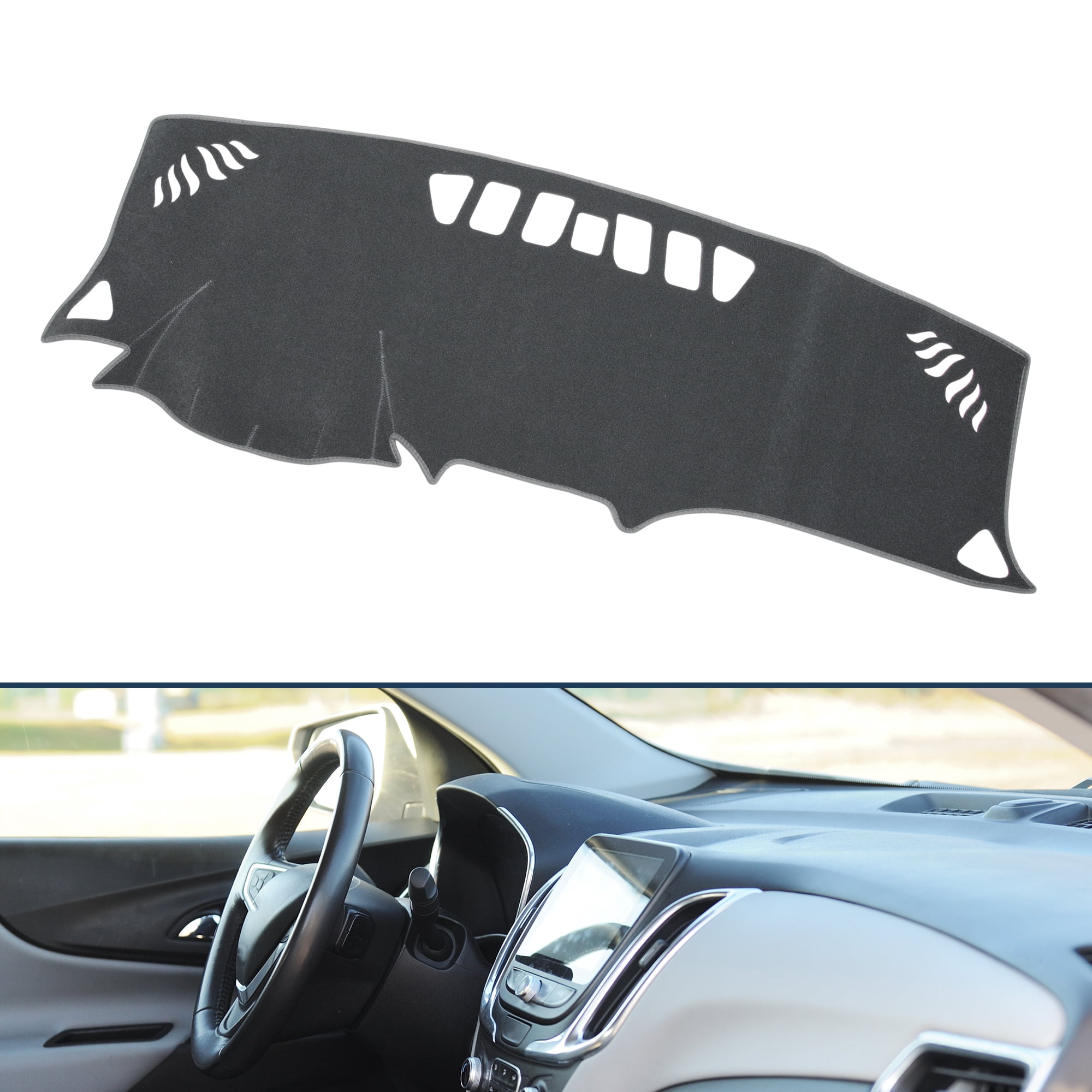 Dashboard Cover Dash Cover Mat Carpet for Chevy Equinox 2018-2022 Polyester Gray