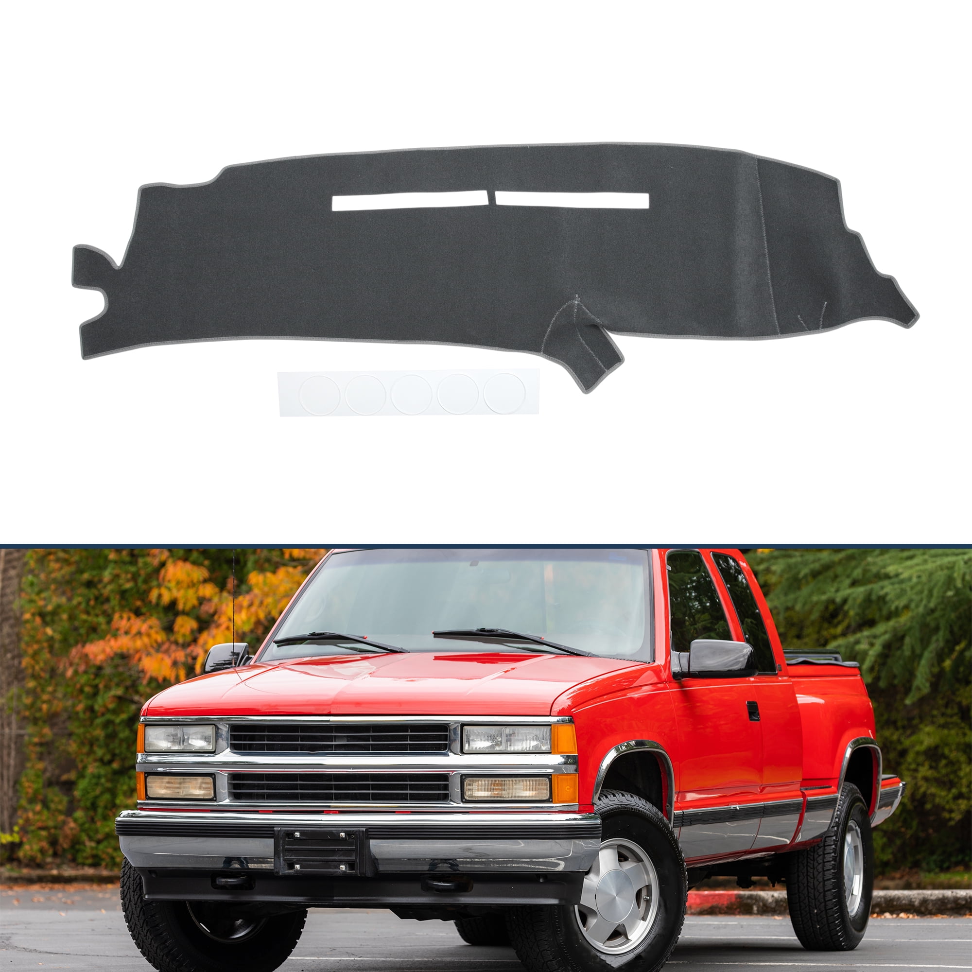 Dashboard Cover Dash Cover Mat Carpet for Chevy Silverado 1997-2000 Polyester Gray