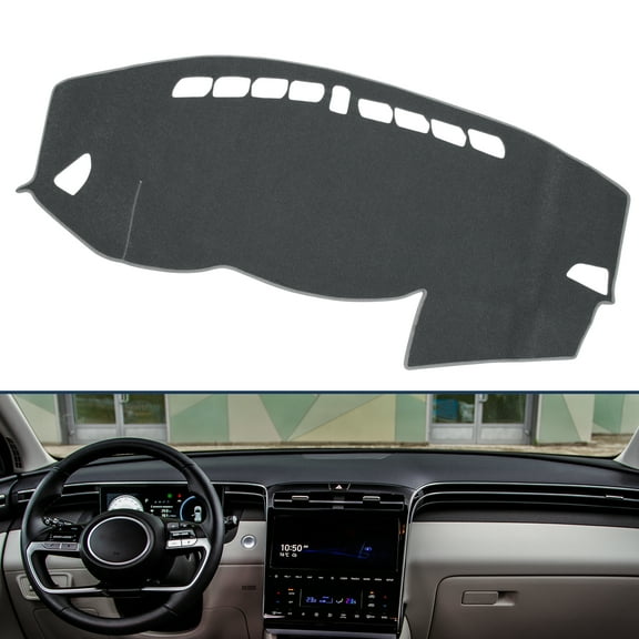 Dashboard Cover Dash Cover Mat Carpet for Hyundai Tucson 2016-2018 Polyester Gray