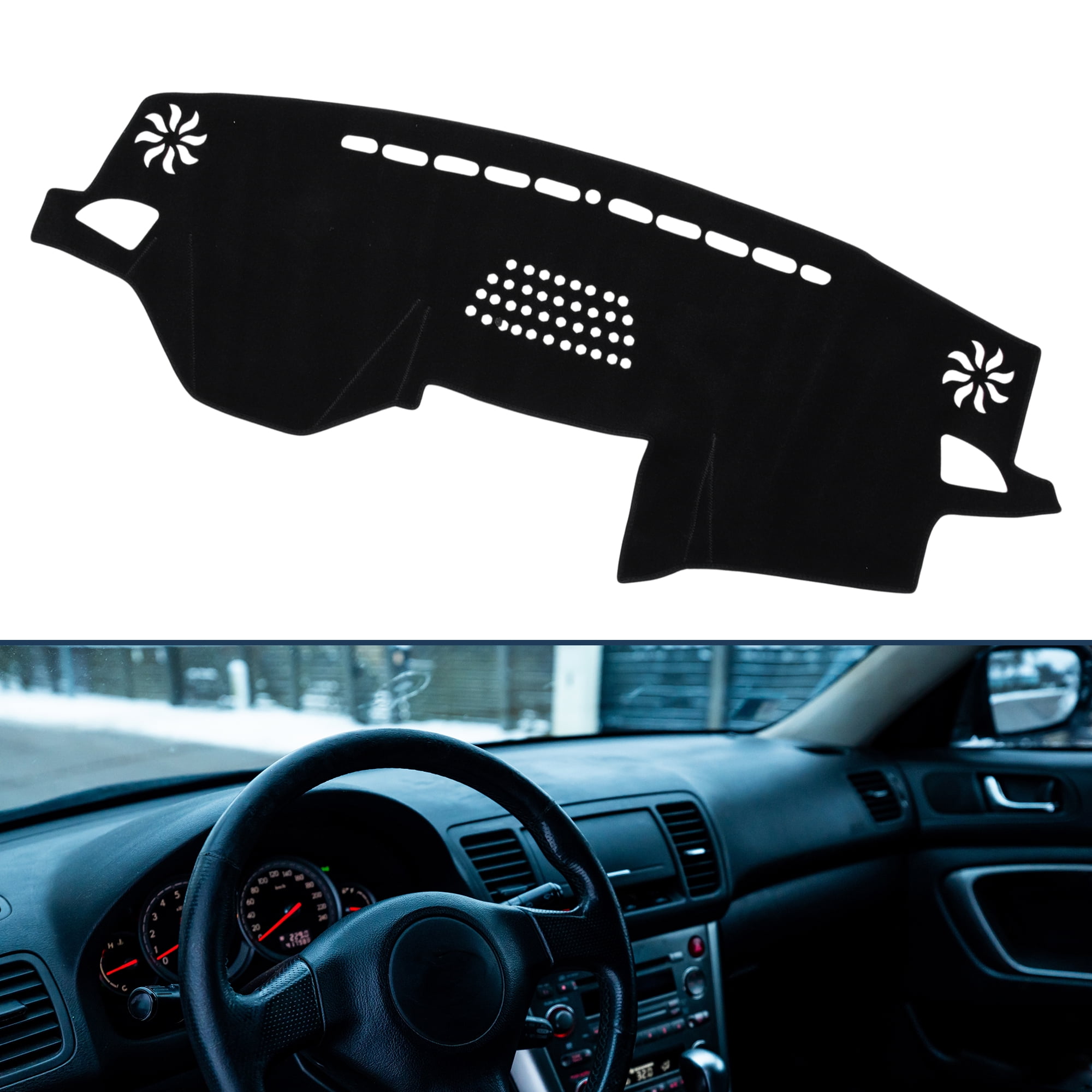 Dashboard Cover Dash Cover Mat Carpet for Subaru Outback 2015-2019 for Subaru Legacy 2015-2019 Polyester Black