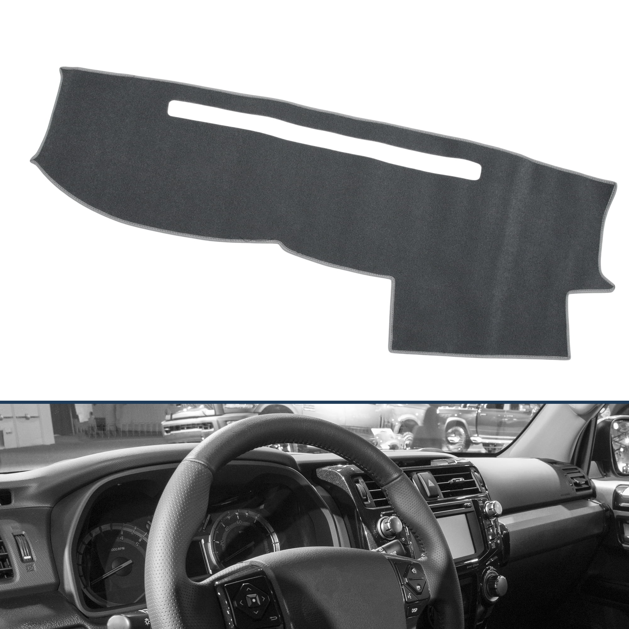 Dashboard Cover Dash Cover Mat Carpet for Toyota 4RUNNER 2003-2009 Polyester Gray