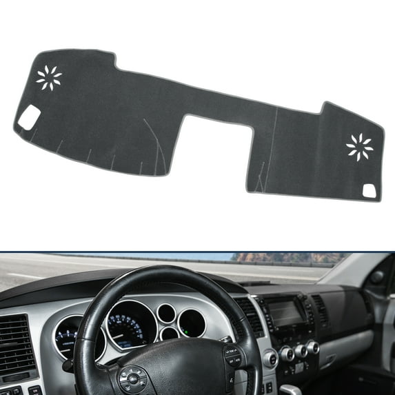 Dashboard Cover Dash Cover Mat Carpet for Toyota Sequoia 2008-2022 Polyester Gray