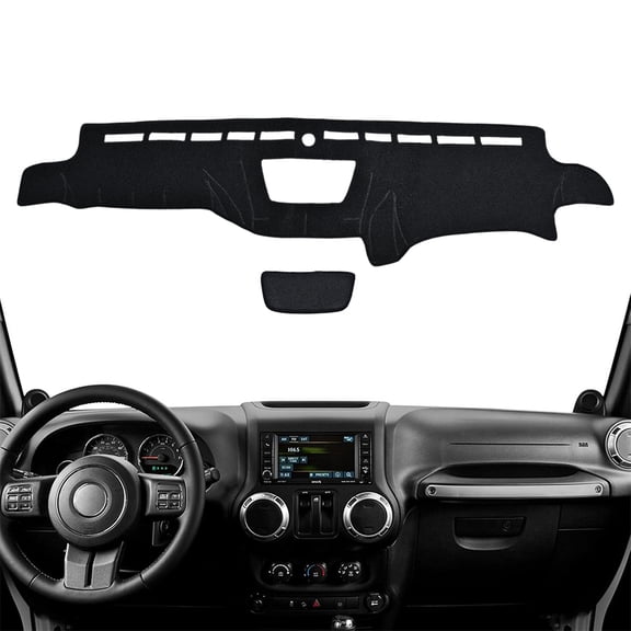 Dashboard Cover Dash Mat Black Non-Slip For 2011-2017 Jeep Wrangler Accessories