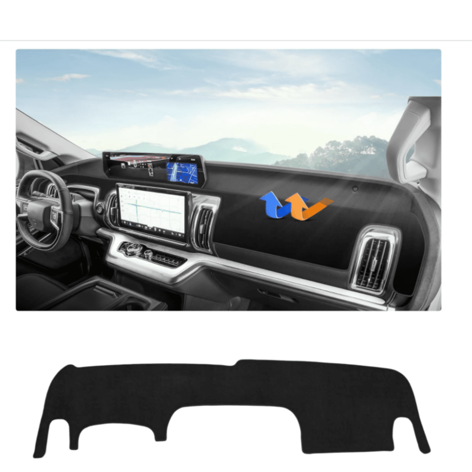Dashboard Cover Mat for Ford Expedition 2025 2026 Accessories Dash Cover Upgrade Flannel Dash Mat Sunshade Glare UV Rays Protector(Only fit for 13.2-inch Touchscreen)