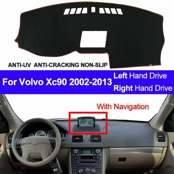 Dashboard Cover Mat Non-Slip Pad Carpet Sunshield Protector Car Dash Mat Dashboard Cover Carpet For Volvo XC90 2002 - 2013 With navigation Dash Cover