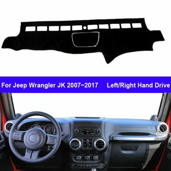 Dashboard Cover Pad Carpet Protector Car Inner Dashboard DashMat Cover Carpet For Jeep Wrangler 2007 - 2016 2017 JK