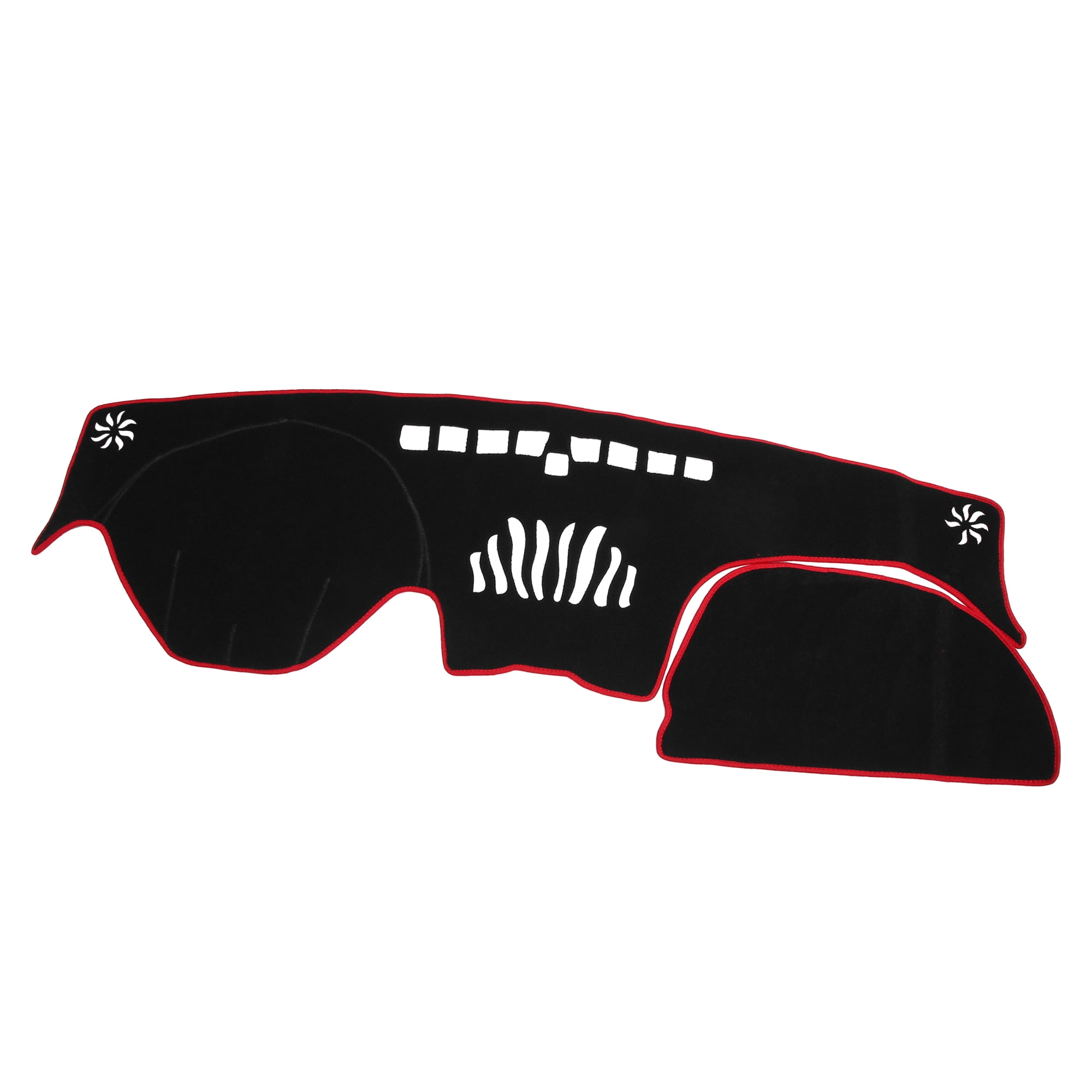 Unique Bargains Dashboard Cover for Hyundai Santa Fe 2019-2020 Non-slip Polyester Black Red Dash Cover Protector Mat