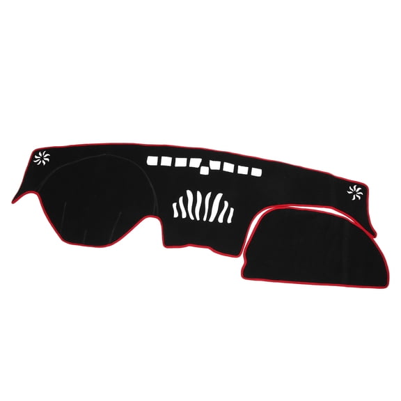 Unique Bargains Dashboard Cover for Hyundai Santa Fe 2019-2020 Non-slip Polyester Black Red Dash Cover Protector Mat