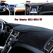XUKEY Dashboard Cover for Hyundai Sonata 2011 2012 2013 2014 Dash Cover Mat Carpet Black