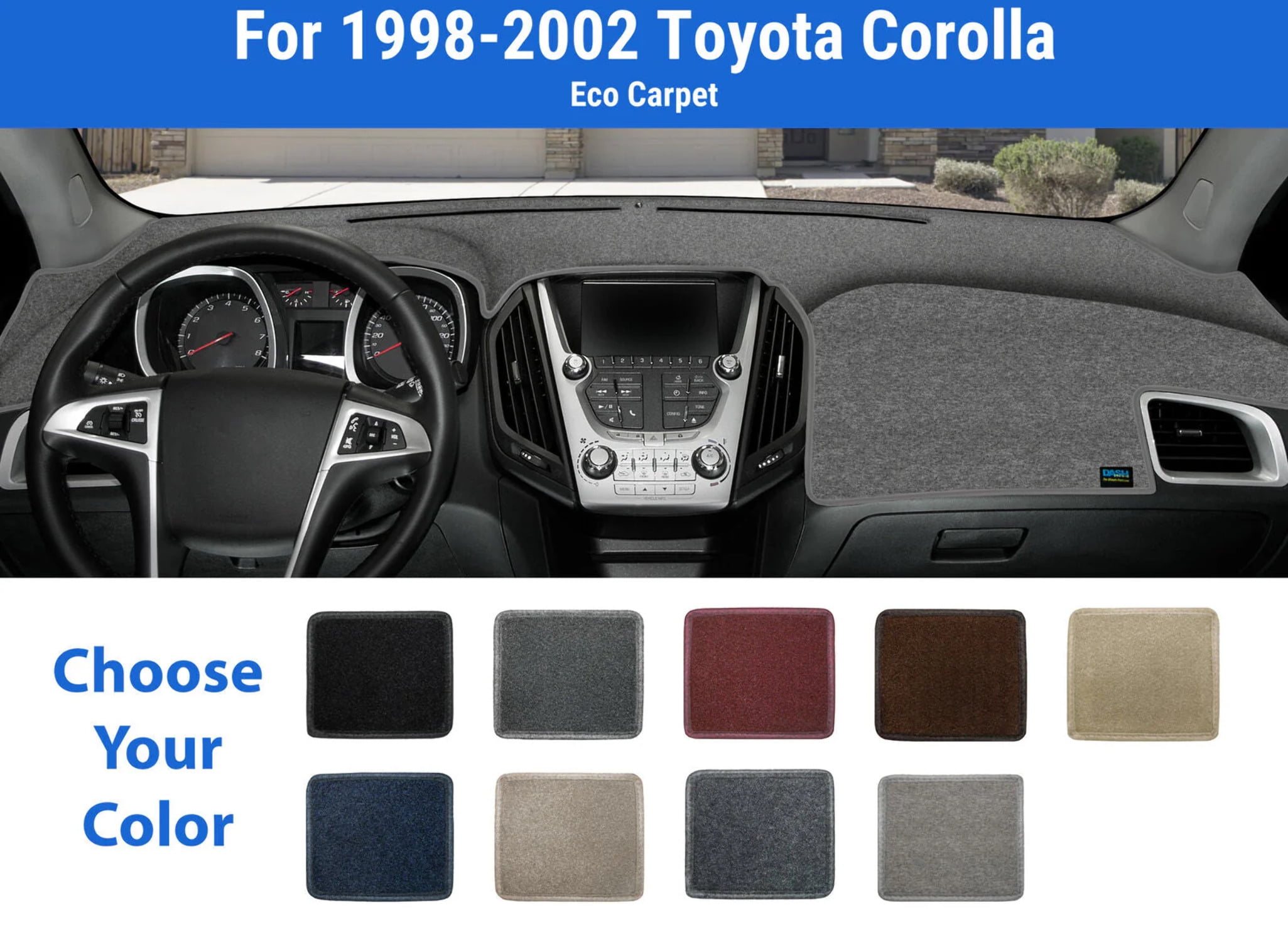 Dashboard Dash Mat Cover for 19982002 Toyota Corolla (Poly Carpet