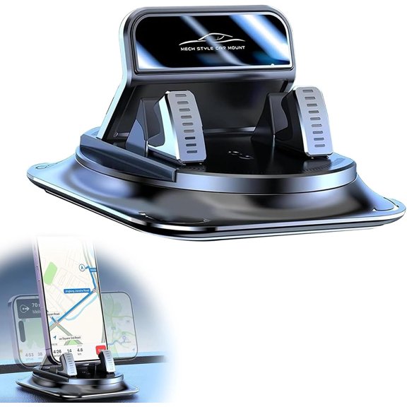 Dashboard Mobile Phone Holder, 360 Degree Rotation Car Phone Holder, Non-Slip Navigation Phone Holder Rotating Car, Universal Suction Cup Fixed Navigation Bracket, for Most Cars (Black)