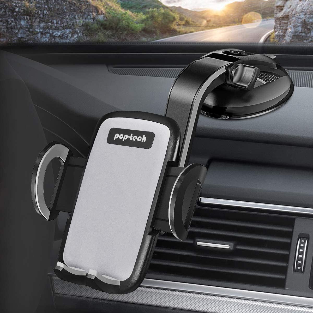 Dashboard Phone Car Mount, Windshield Dash Suction Cup Holder with Sticky Adhesive for