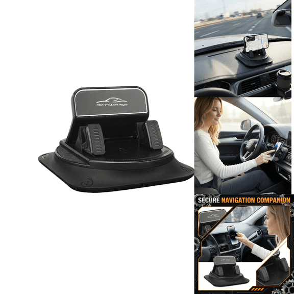 Dashboard Phone Holder for Car, 1 Piece Anti-Slip Silicone Base Phone Mount, 360째 Rotation Stable Car Cell Phone Stand for Navigation