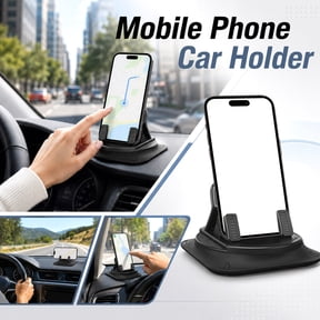 Dashboard Phone Mount for Car No-Slip Dash Stand with Adjustable Viewing Angle, Universal Grip for Phone Android, No Suction Cup Needed, Stable on Flat Dash Tops