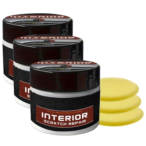 Dashboard Restorer for Car Interior, Uv Protection Scratch Repair Kit, 100g, Portable Scratch Repair Wax for Vehicle Parts, Interior Dashboard Restorer and Protector 2PCS