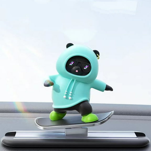 Dashboard Sliding Skateboard Bear Ornaments for Car, Funny Skater Bear Car Dashboard Decorations, Cute Scooter Power Bear Car Interior Supplies Home Decoration Supplies