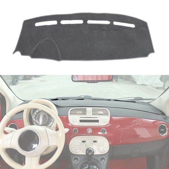Dashboard Sun Protection Mat for Fiat 500(Left Peptide) ,Sun pads, Protective pads against UV rays