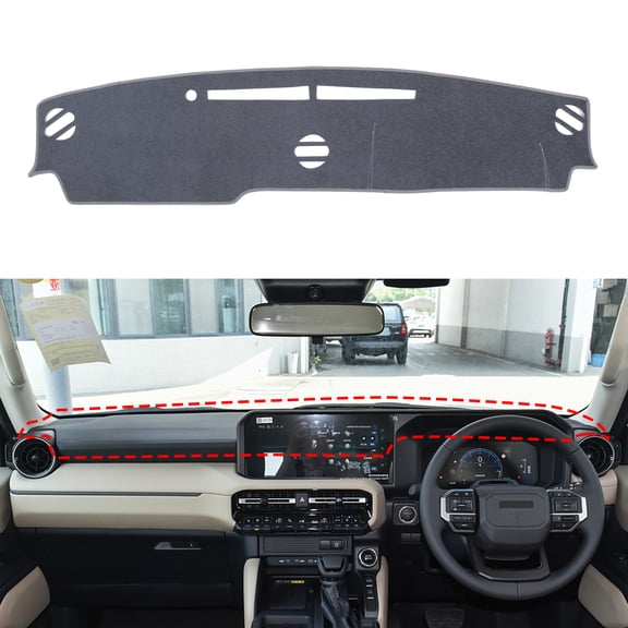 Dashboard Sunscreen Mats for Toyota Prado 2024(right,no HUD version),Sunscreen mats for UV protectiongrey