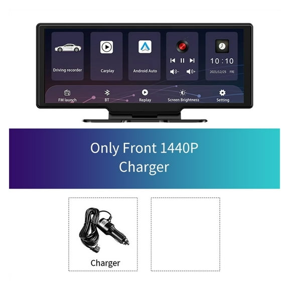 Dashcam Recorder 4K Wireless Carplay & Auto Dashboard Camera Video DVR Dual Lens Aux Output Mirror ,Easy Installation& Fit All Vehicles