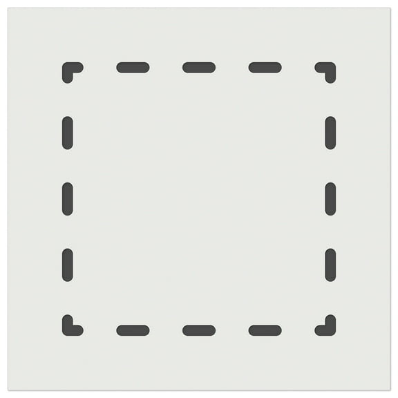 Dashed Square Outline DIY Cookie Wall Craft Stencil - 7.0 Inch