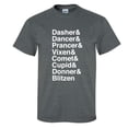 thumbnail image 1 of Dasher & Dancer & Prancer & Vixen & Comet & Cupid Adult Short Sleeve T-shirt, 1 of 1