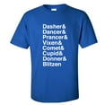 thumbnail image 1 of Dasher & Dancer & Prancer & Vixen & Comet & Cupid Adult Short Sleeve T-shirt, 1 of 1