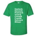 thumbnail image 1 of Dasher & Dancer & Prancer & Vixen & Comet & Cupid Adult Short Sleeve T-shirt, 1 of 1