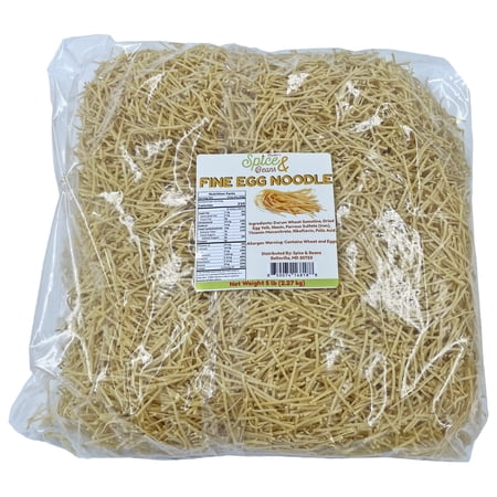 Dasher's Spice & Beans Fine Egg Noodle Pasta | 100% Durum Semolina Flour | Made in America | 5 lb.