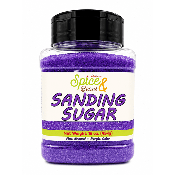 Dasher's Spice & Beans Sanding Sugar | 1 lb Container | Made in USA | Purple