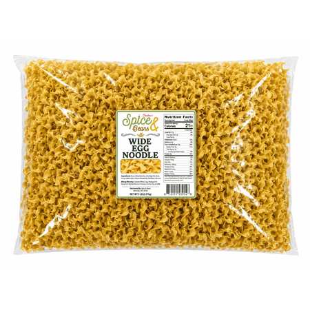 Wide Egg Noodle Pasta 5 lb - Durum Semolina - Soups, Casseroles, Stroganoff & Comfort Food Recipes - Made in America - Bulk - Dasher's Spice & Beans