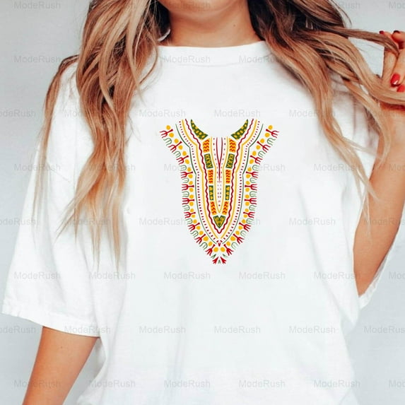 Dashiki Print Kente Traditional African Pride Heritage Design New Unisex T-Shirt, up to size 5XL