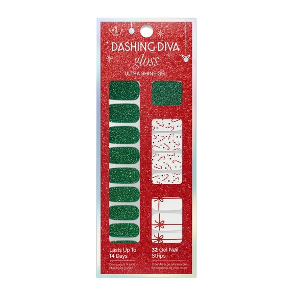 Dashing Diva GLOSS, Gel Nail Polish Strips, Big Red Bow, Includes 32 strips