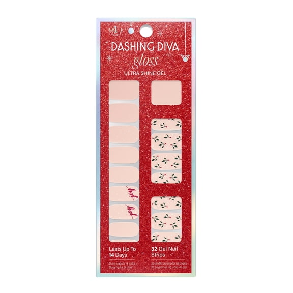 Dashing Diva GLOSS, Gel Nail Polish Strips, Joy to the Girl, Includes 32 strips