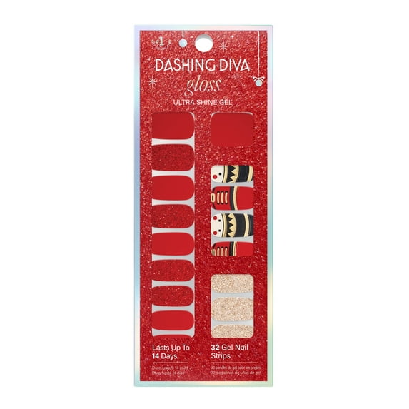 Dashing Diva GLOSS, Gel Nail Polish Strips, Toy Soldier, Includes 32 strips