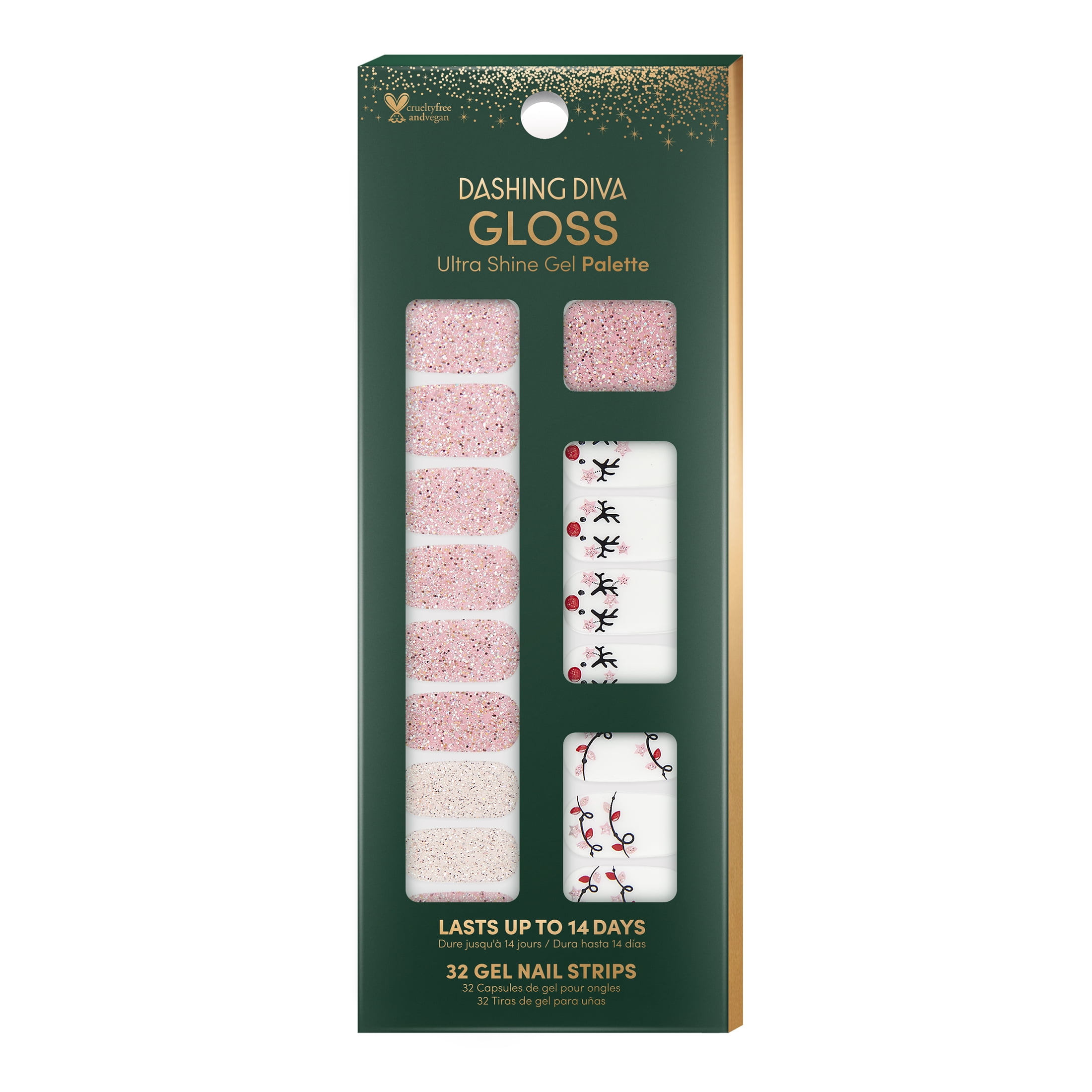 Dashing Diva GLOSS Ultra Shine Gel Palette, Light Show, Holiday Collection, 32ct