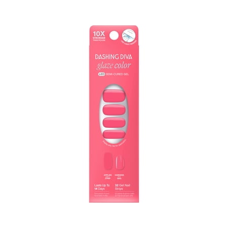 Dashing Diva Glaze Color Semi-Cured Gel Strips, Sonic, 32 Count