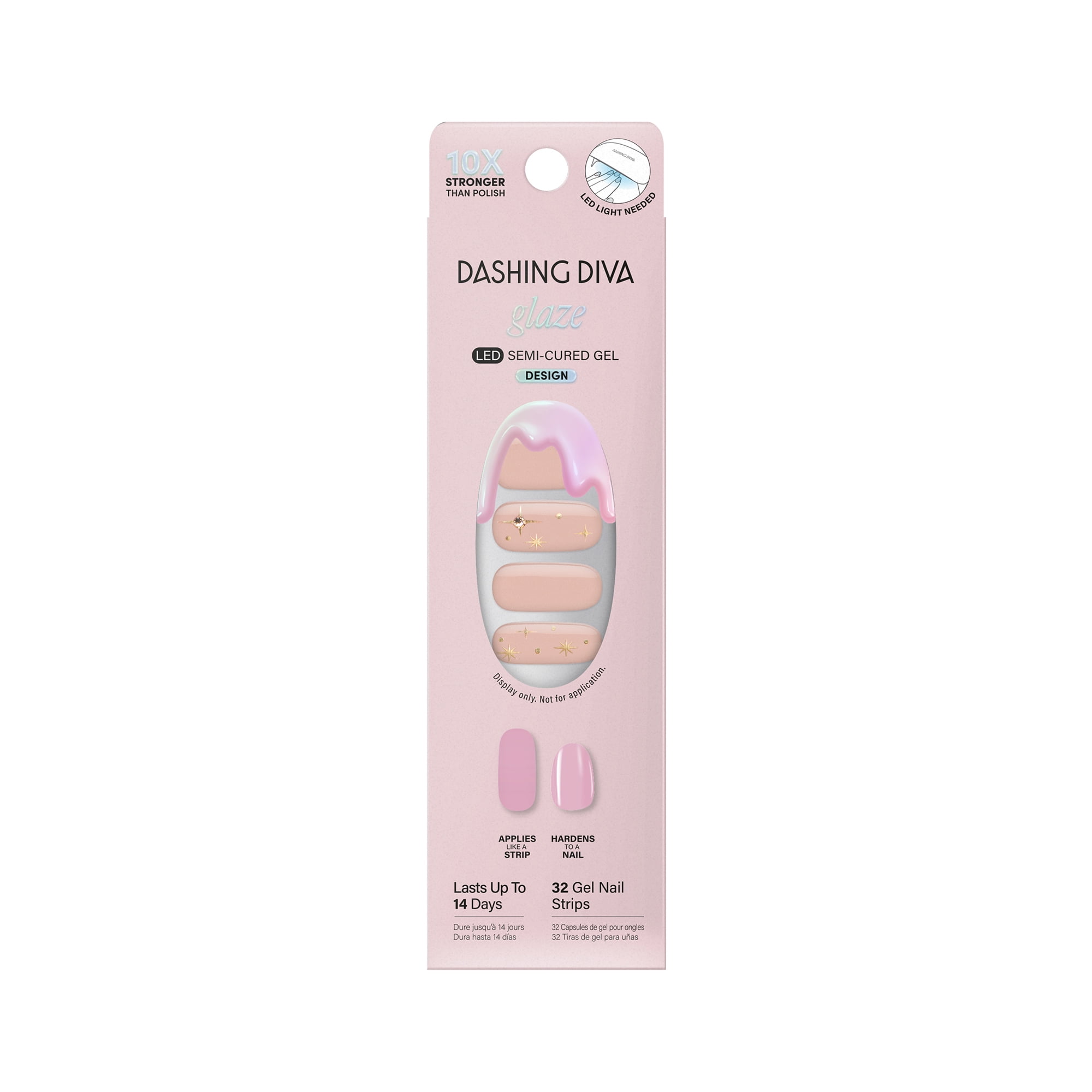 Dashing Diva Glaze Effects Semi-Cured Gel Nail Art Strips, Magnificence, 32 Count